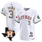 Houston Astros #3 Jeremy PeNa White Mexico Vapor Premier Limited Stitched Jersey