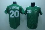 Mitchell And Ness Phillies #20 Mike Schmidt Stitched Green Throwback Jersey