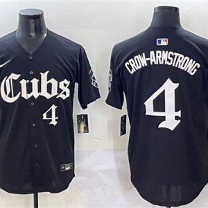 Chicago Cubs #4 Pete Crow-Armstrong Black 'Gothic North Side Edition' Vapor Premier Limited Stitched Jersey
