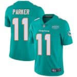 Miami Dolphins #11 DeVante Parker Aqua With 347 Shula Patch 2020 Vapor Untouchable Limited Stitched Jersey