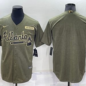 Atlanta Braves Blank Camo Salute To Service Cool Base Stitched Jersey