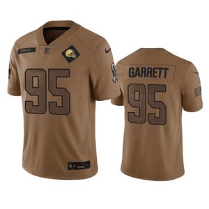 Cleveland Browns #95 Myles Garrett 2023 Brown Salute To Service Limited Stitched Jersey