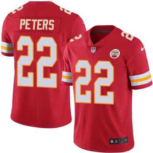 Chiefs #22 Marcus Peters Red Stitched Limited Rush Nike Jersey