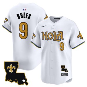 New Orleans Saints #9 Drew Brees White Cool Base Stitched Jersey