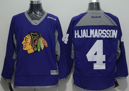 Blackhawks #4 Niklas Hjalmarsson Purple Practice Stitched Jersey