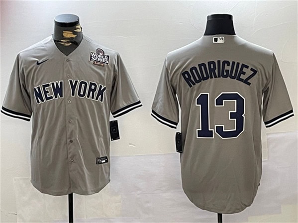 New York Yankees #13 Alex Rodriguez Gray 2024 World Series Cool Base Stitched Jersey