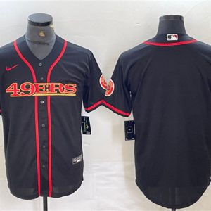San Francisco 49ers Blank Black With Patch Cool Base Stitched Jersey