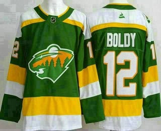 Minnesota Wild #12 Matthew Boldy Green Alternate Authentic Jersey