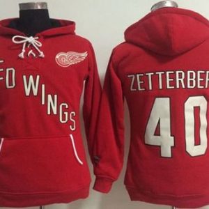 Detroit Red Wings #40 Henrik Zetterberg Red Old Time Heidi NHL Hoodie
