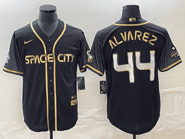 Houston Astros #44 Yordan Alvarez Black City Connect Cool Base Stitched Jersey