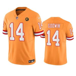 Tampa Bay Buccaneers #14 Chris Godwin Orange 2023 F.U.S.E. Throwback With John Madden Patch Vapor Limited Stitched Jersey