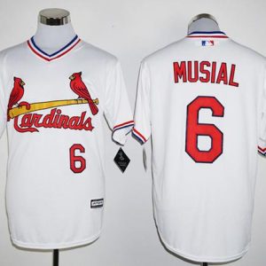 Cardinals #6 Stan Musial White New Cool Base Cooperstown Stitched Jersey