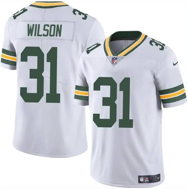 Green Bay Packers #31 Emanuel Wilson White Vapor Limited Stitched Jersey