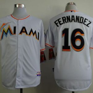 Marlins #16 Jose Fernandez White Cool Base Stitched Jersey