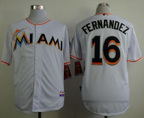Marlins #16 Jose Fernandez White Cool Base Stitched Jersey