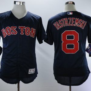 Boston Red Sox #8 Carl Yastrzemski Navy Throwback Flexbase Stitched Jersey