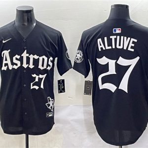 Houston Astros #27 Jose Altuve Black Gothic 'Houston Born Barrio Raised' Limited Stitched Jersey
