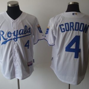 Royals #4 Alex Gordon White Cool Base Stitched Jersey