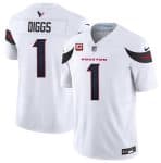 Houston Texans #1 Stefon Diggs White 2024 Vapor F.U.S.E. With 4-Star C Patch Limited Stitched Jersey
