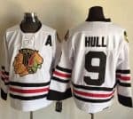 Blackhawks #9 Bobby Hull White CCM Throwback Stitched Jersey