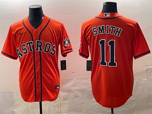 Houston Astros #11 Cam Smith Orange Cool Base Stitched Jersey