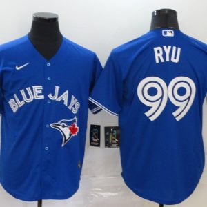 Toronto Blue Jays #99 Hyun-Jin Ryu Majestic Blue Cool Base Stitched Jersey