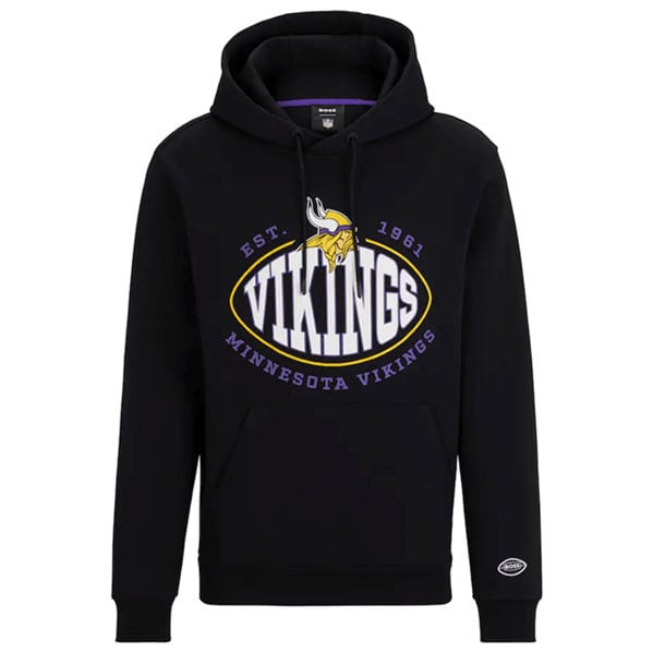 Minnesota Vikings Black BOSS X Touchback Pullover Hoodie