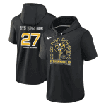 Denver Nuggets #27 Jamal Murray Black Performance Short Sleeve Pullover Hoodie