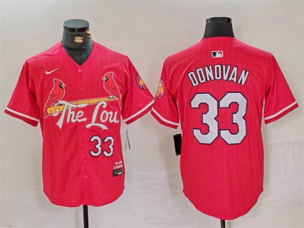St. Louis Cardinals #33 Brendan Donovan Red 2024 City Connect Stitched Jersey