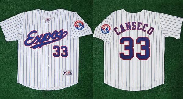 Montreal Expos Customized White Team Patch Stitched Jersey