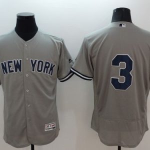 Yankees #3 Babe Ruth Grey Flexbase Authentic Collection Stitched Jersey