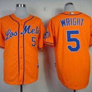 Mets #5 David Wright Orange Los Mets Cool Base Stitched Jersey