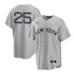 New York Yankees Field Of Dreams #25 Gleyber Torres Cool Base Jersey Uniforms Gray Stitched Jersey