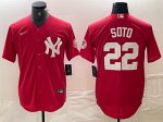 New York Yankees #22 Juan Soto Red Cool Base Stitched Jersey