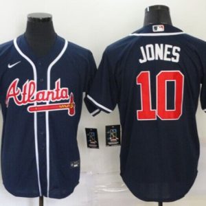 Atlanta Braves #10 Chipper Jones Navy Cool Base Stitched Jersey