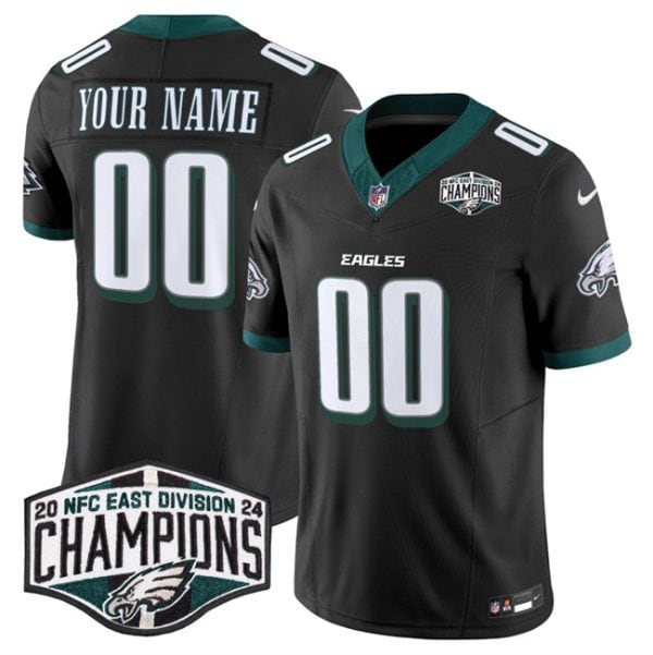 Philadelphia Eagles Custom Black 2024 New NFC East Champions F.U.S.E. Vapor Untouchable Limited Stitched Jersey