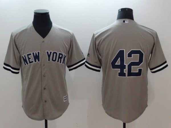 New York Yankees #42 Mariano Rivera Gray Cool Base Stitched Jersey