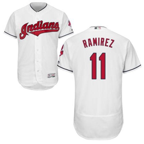 Indians #11 Jose Ramirez White Flexbase Authentic Collection Stitched Jersey