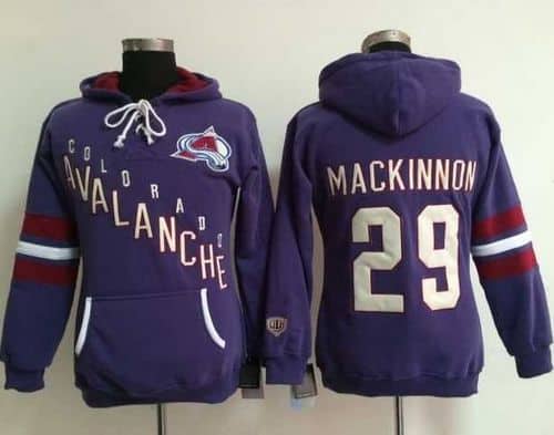 Colorado Avalanche #29 Nathan MacKinnon Purple Old Time Heidi NHL Hoodie