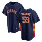 Houston Astros #59 Framber Valdez Navy Cool Base Stitched Jersey