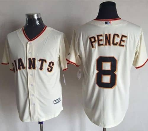 Giants #8 Hunter Pence Cream New Cool Base Stitched Jersey