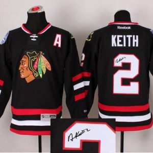 Blackhawks #2 Duncan Keith Black Autographed Stitched Jersey