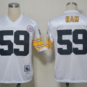Mitchell And Ness Steelers #59 Jack Ham White Stitched Jersey