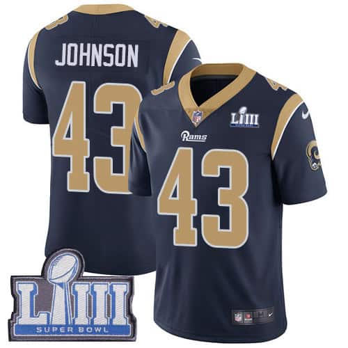 Los Angeles Rams #43 John Johnson Navy Blue Super Bowl LIII Vapor Untouchable Limited Stitched Jersey