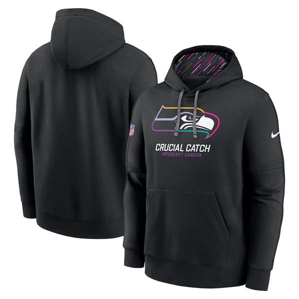 Seattle Seahawks Black 2024 Crucial Catch Club Pullover Hoodie