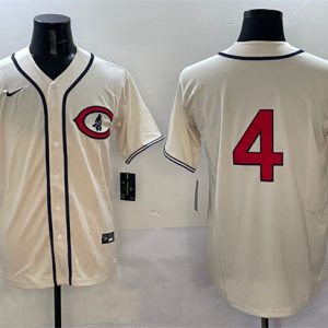 Chicago Cubs #4 Pete Crow-Armstrong Cream Field of Dreams Cool Base Stitched Jersey