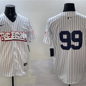New York Yankees #99 Aaron Judge White Bronx Graffiti Vapor Limited Stitched Jersey