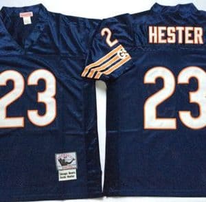 Mitchell Ness Bears #23 Devin Hester Blue Small No. Throwback Stitched Jersey