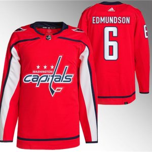 Washington Capitals #6 Joel Edmundson Red Stitched Jersey