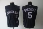 Rockies #5 Carlos Gonzalez Black Vest Style Stitched Jersey